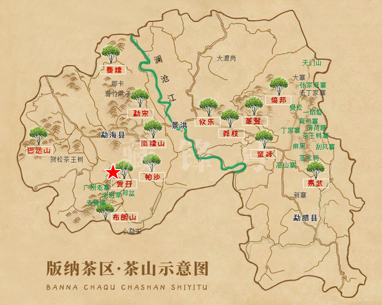 贺开古茶山地理位置示意图