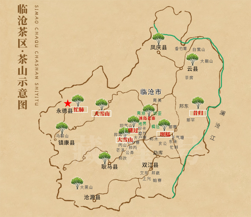 忙肺古茶山地图 地理位置示意图